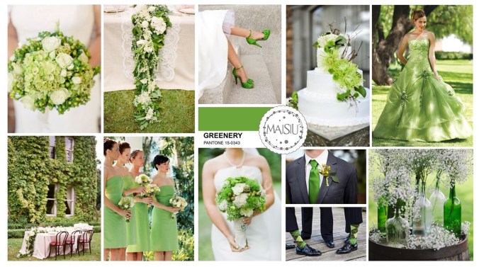 pantone greenery wedding inpsiration board